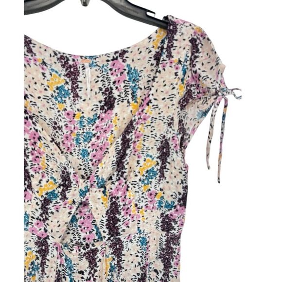 Free People | Miss Right Cream Floral Print Mini Dress M - Picture 7 of 14